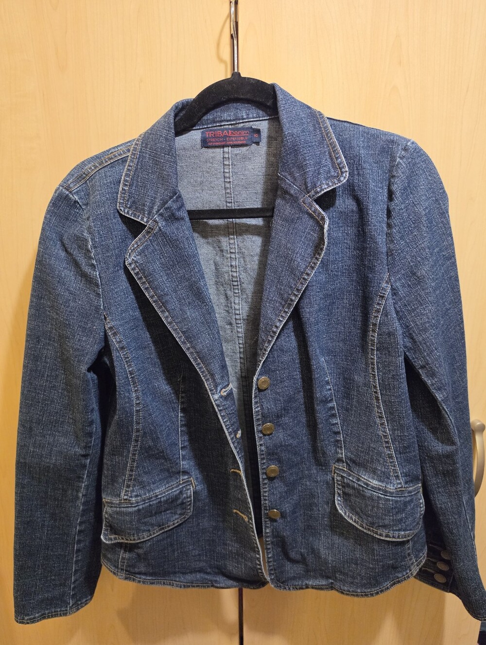 Tribal Blue Denim Blazer Jacket